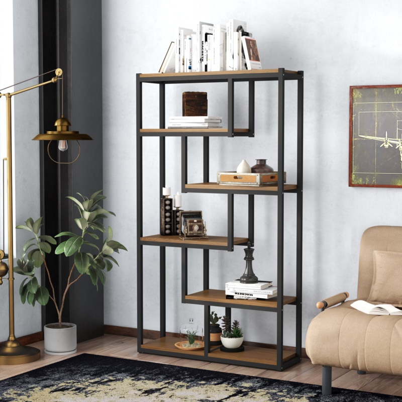 Glenside 69.29'' H x 39.37'' W Metal Etagere Bookcase