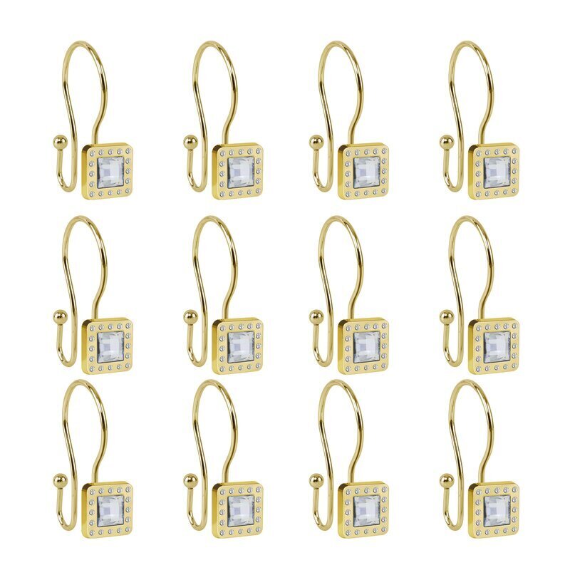 Gold Shower Curtain Hooks With Double Hooks