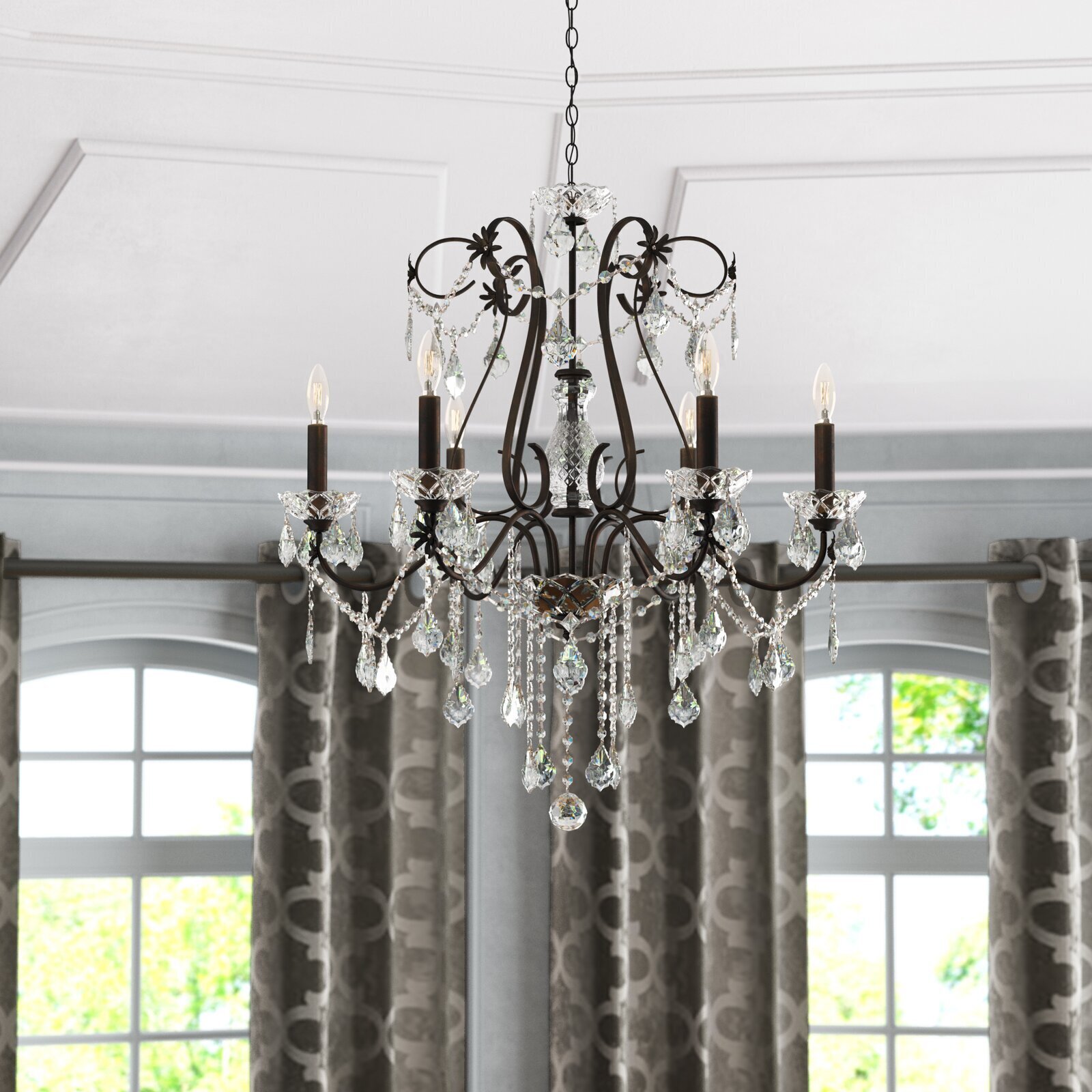 Gothic Six Light Chandelier