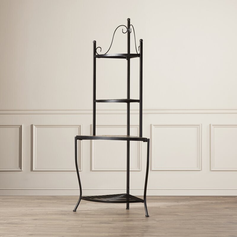 Wrought Iron Corner Bakers Rack
