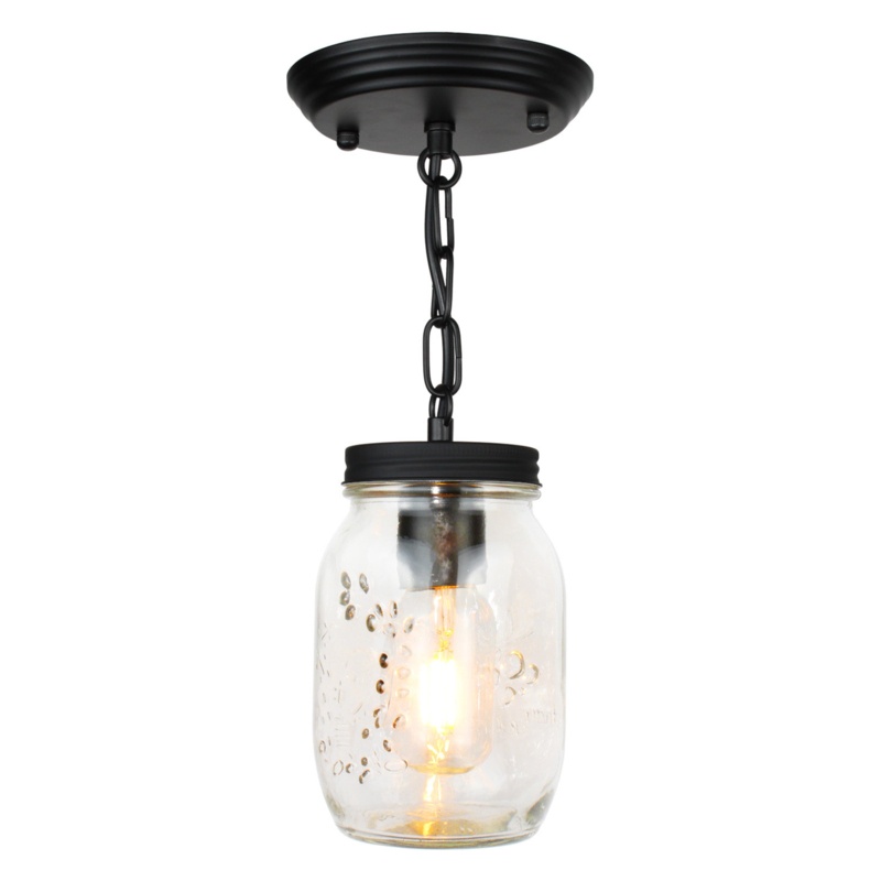 Gracie Oaks 1 - Light Mason Jar Pendant