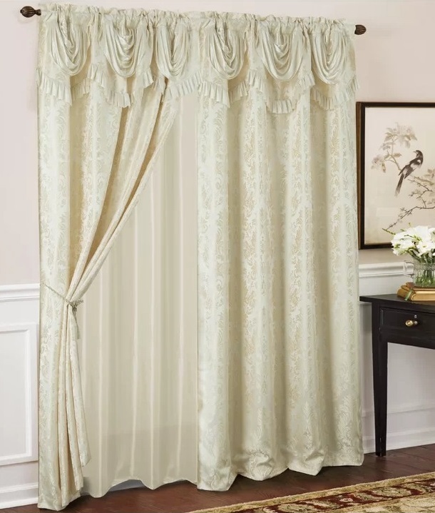 Grand Semi Sheer Curtains with Valance Attached