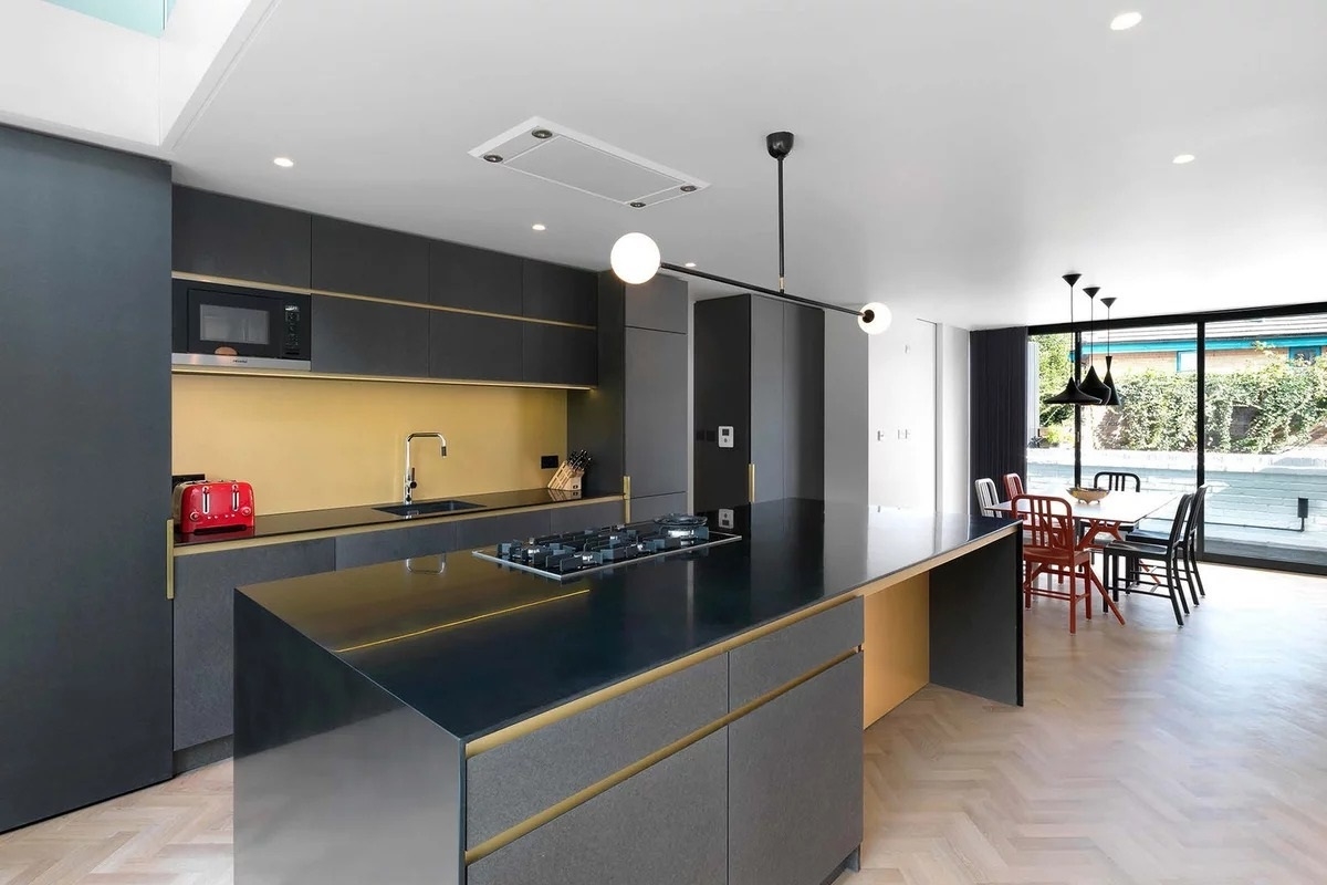 Gray and gold Kitchen
