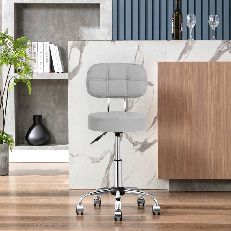 Grey Lab Stools On Wheels