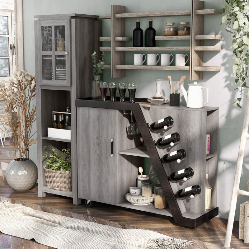 Grey Oak Modern Home Bars For Sale