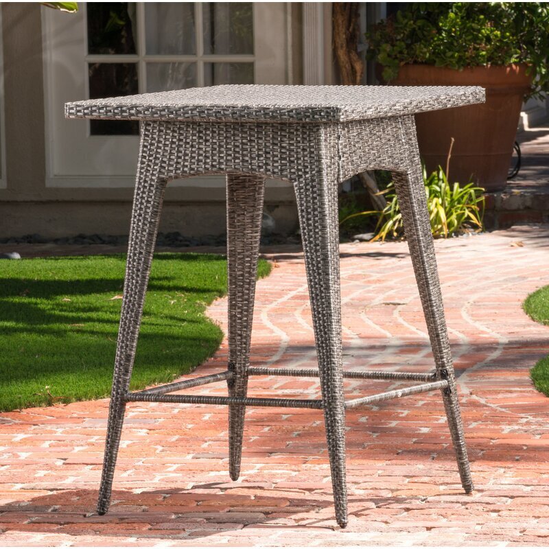 Grey Rattan Tall Outdoor Table