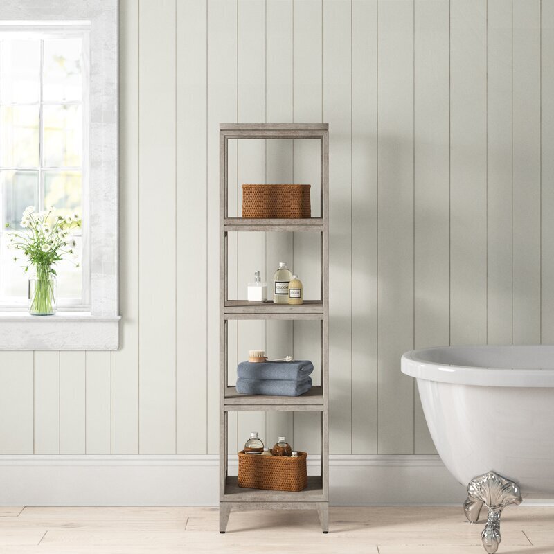Grey Vintage Teak Bookcase