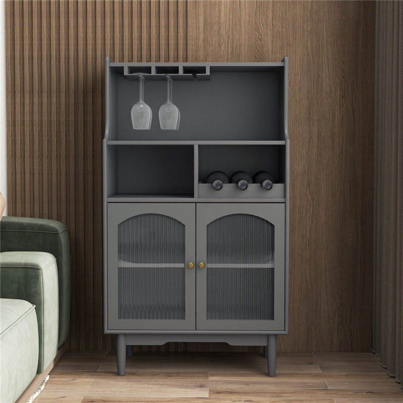 Grey Wine Glass Storage Cabinet
