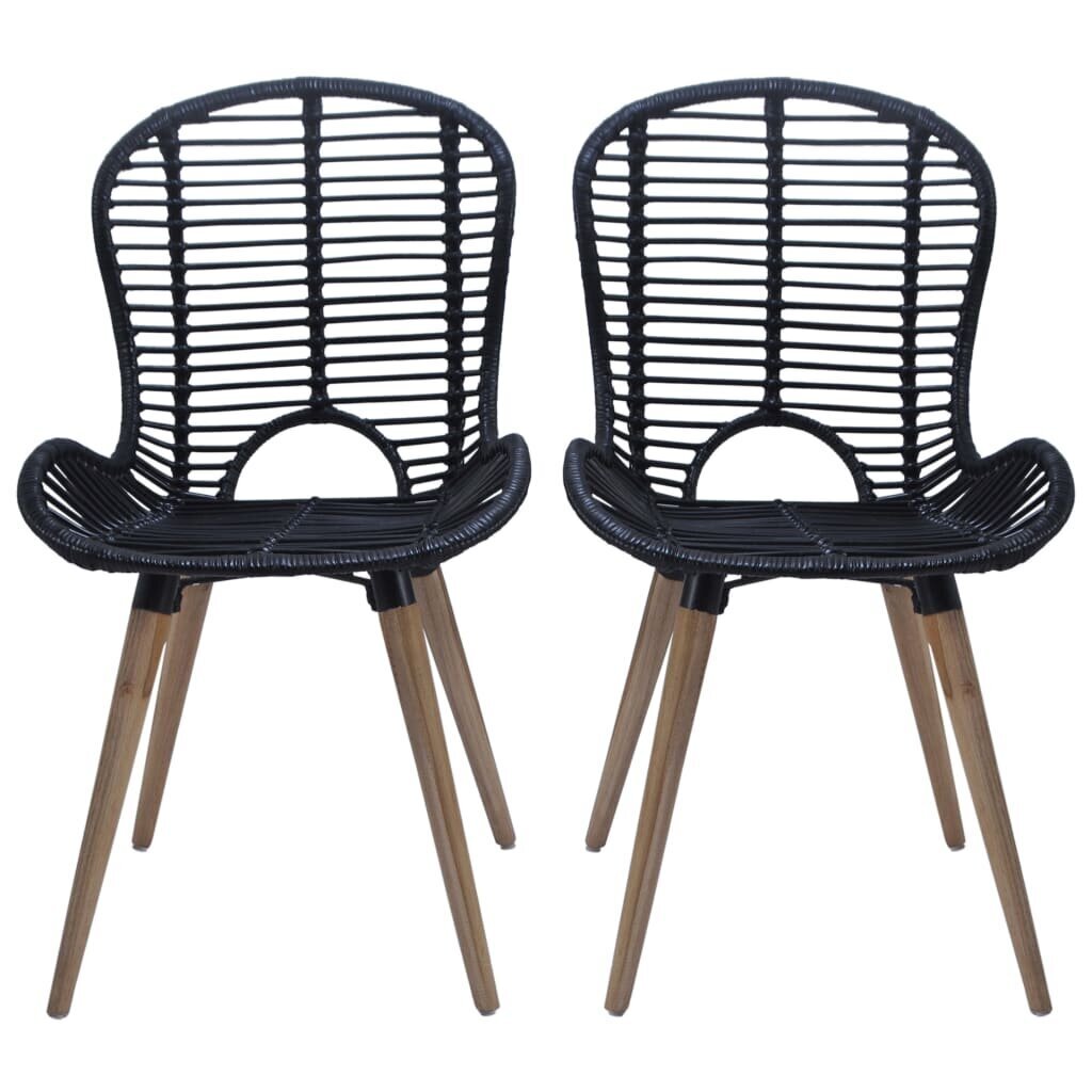 Half Moon Black Wicker Chairs Dining