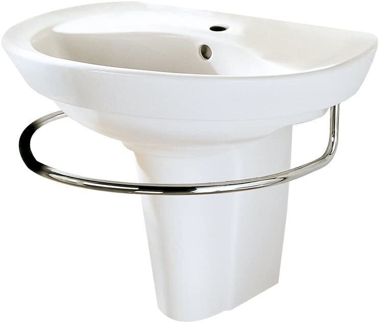 Half Pedestal Sink With Towel Bar