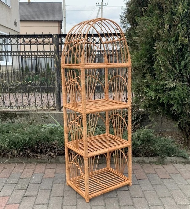 Handmade Bohemian Wicker Bookcase 