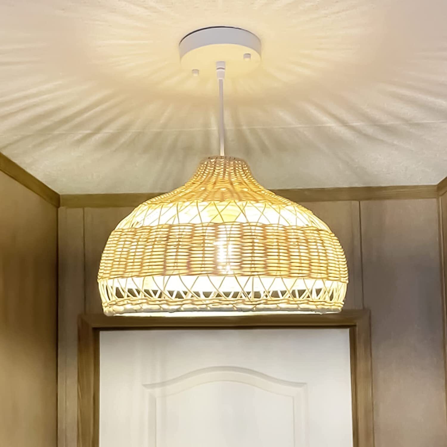 Handmade rattan wicker lampshade 