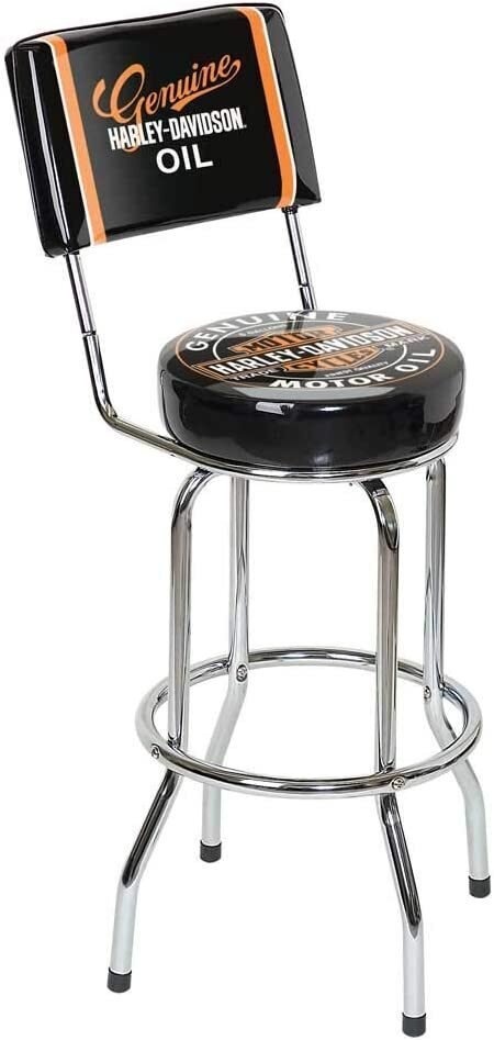 Harley Davidson Bar Stool With Backrest