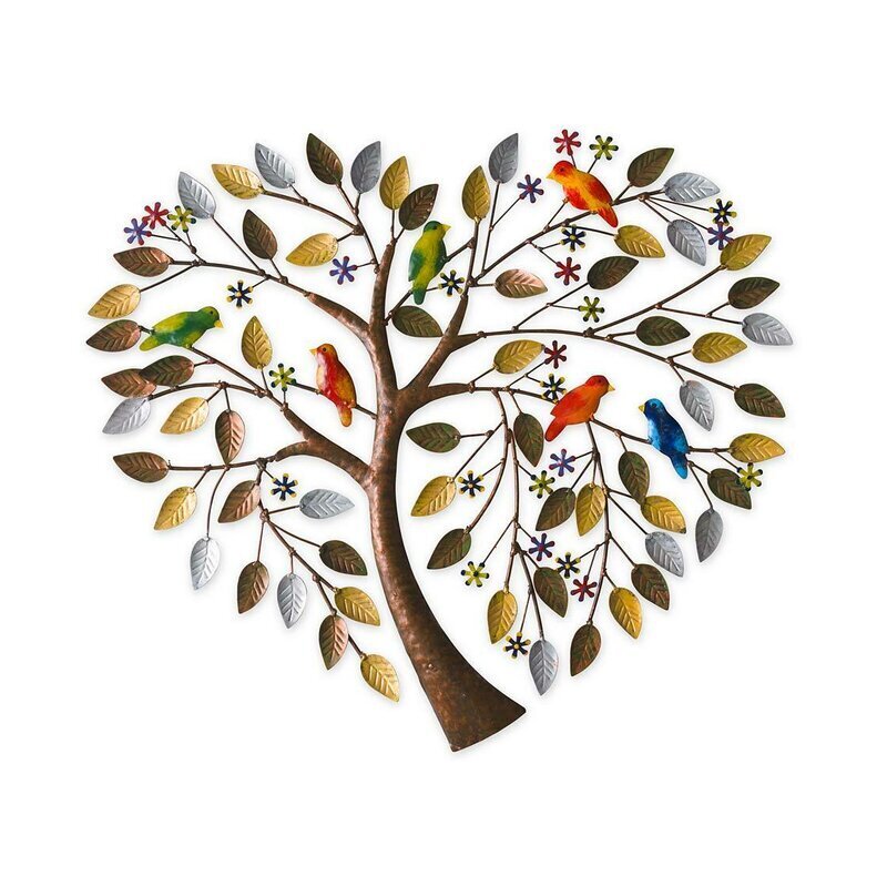 Heart tree metal wall decor