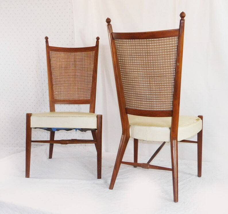 High back vintage cane chairs for sale 