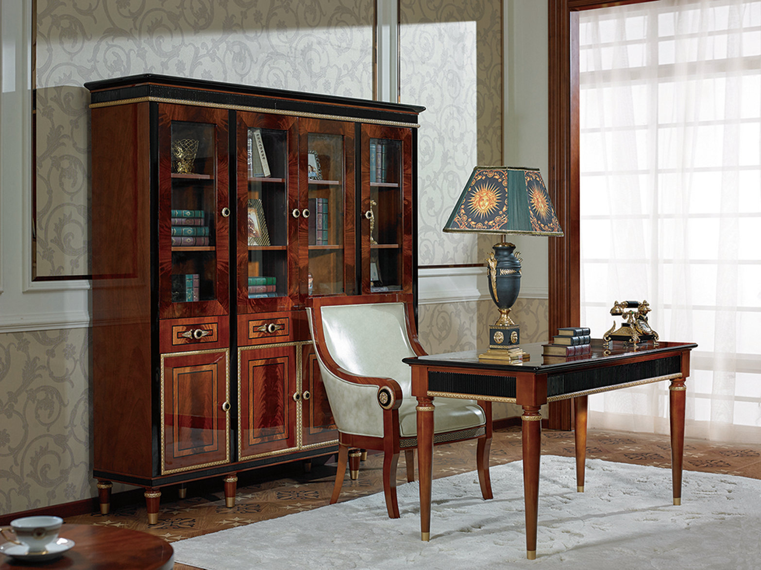 High End Cherry Bookcase With Doors