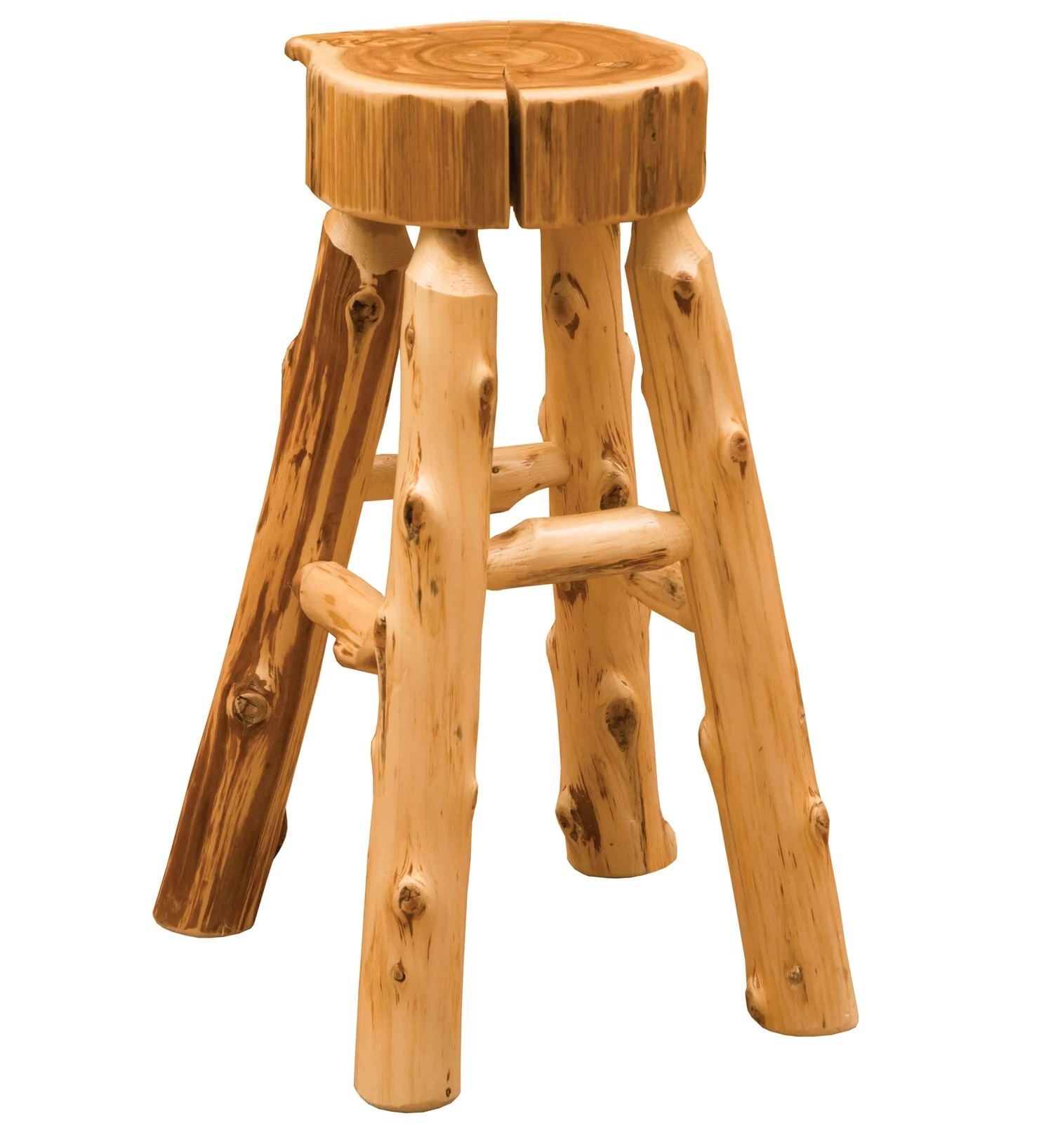 Highly Natural Cedar Rustic Bar Stool 