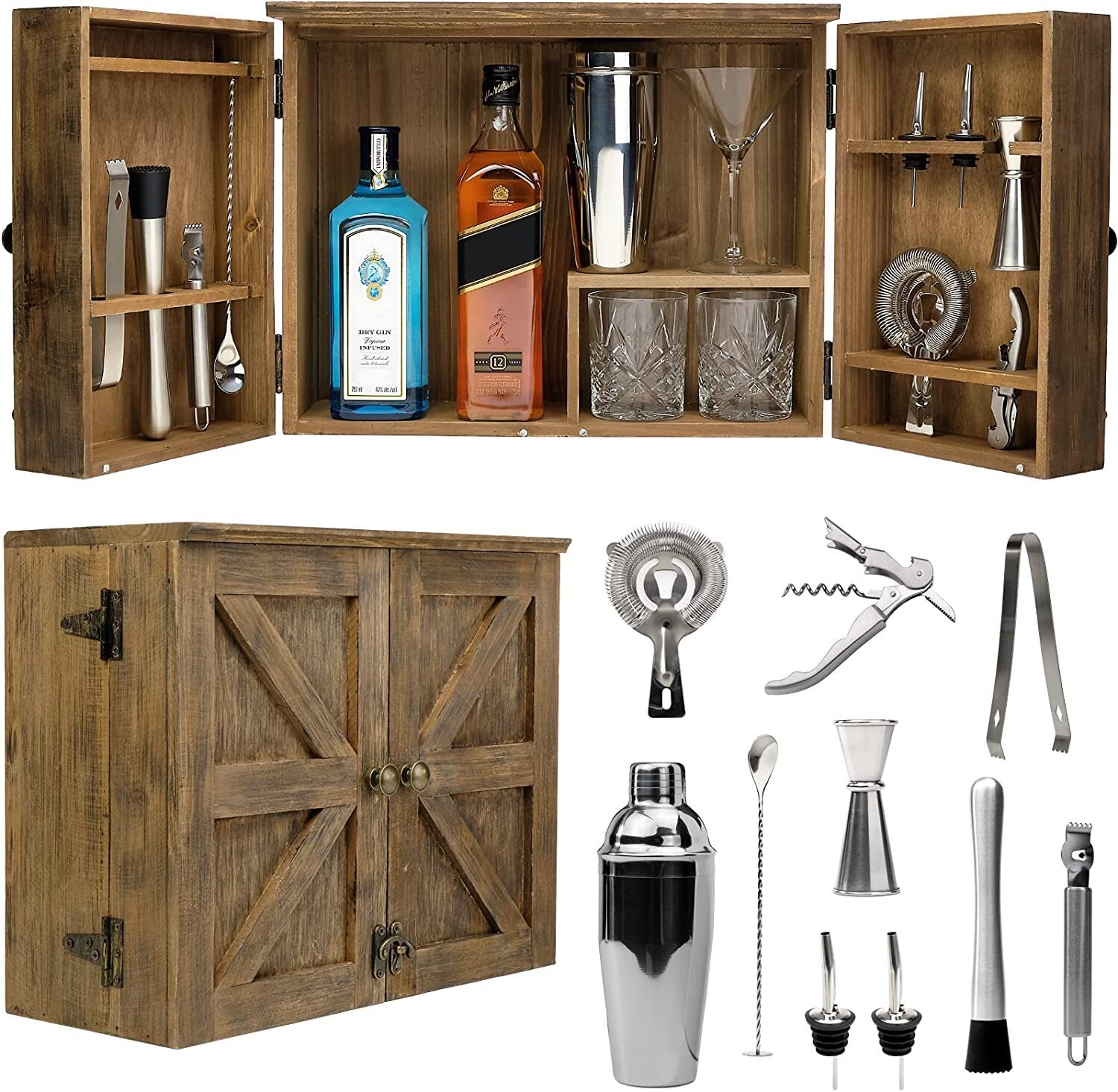 Home Bartenders’ Wall Mounted Liquor Cabinet