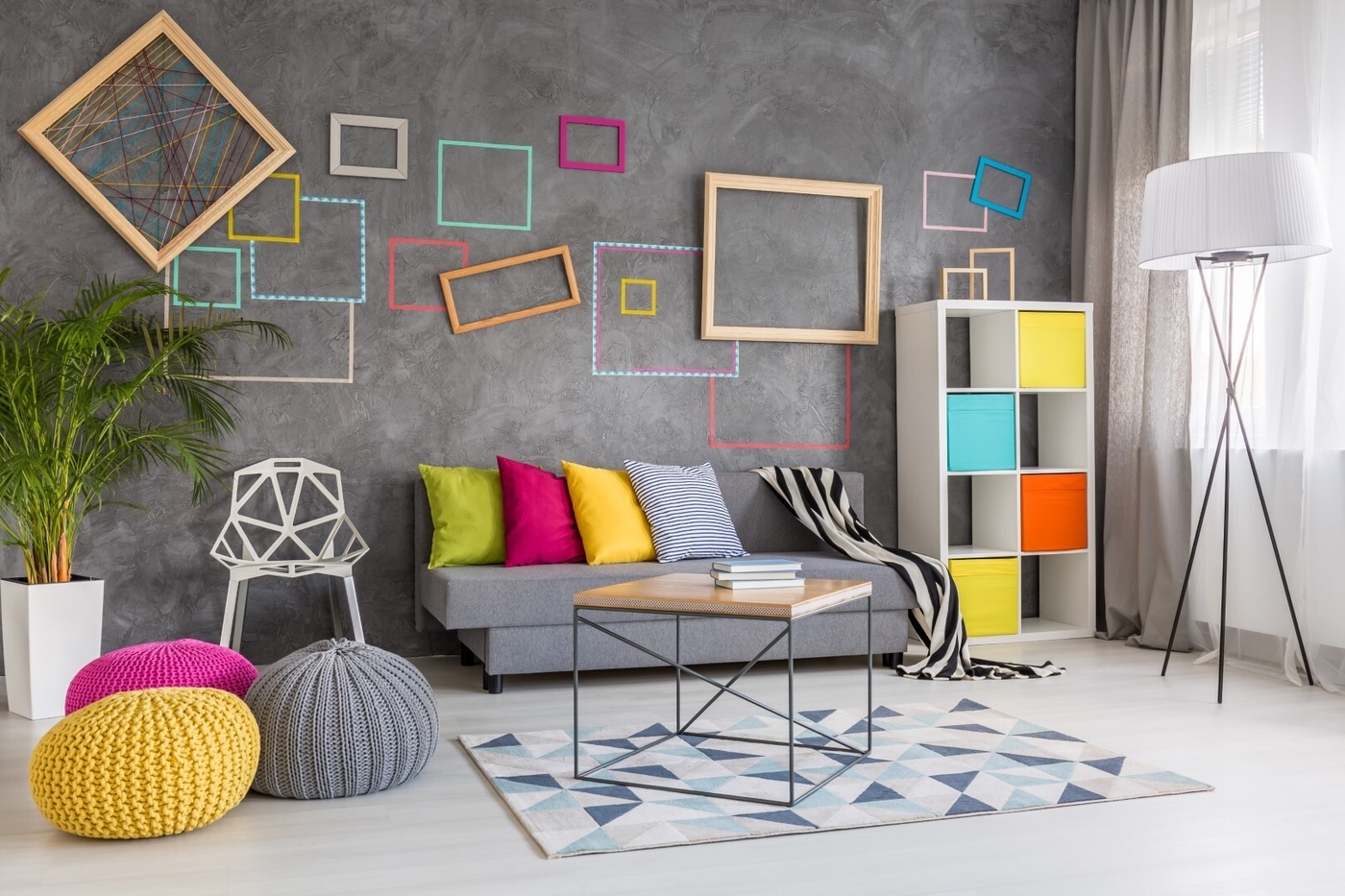 Home space with wall frames