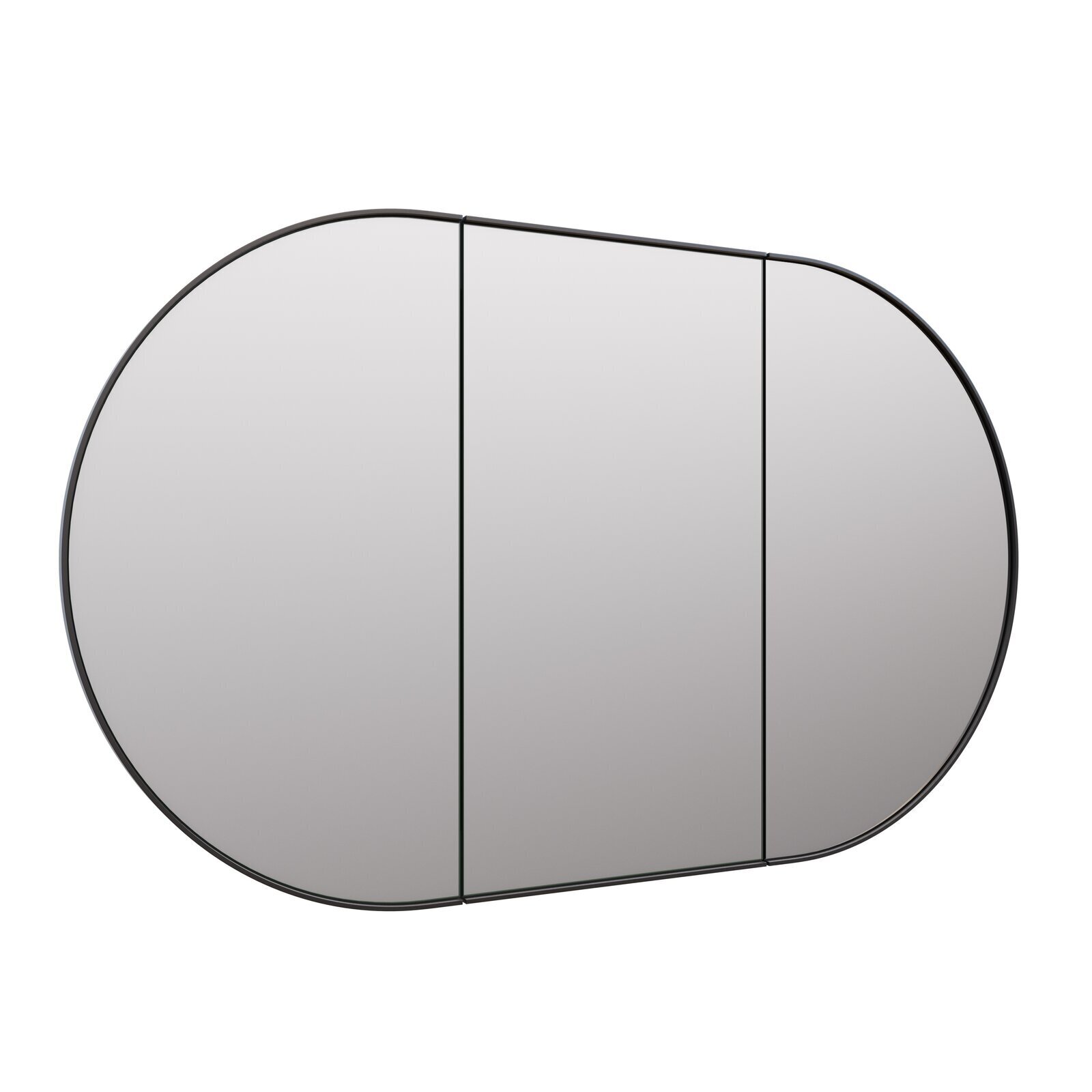 Horizontal oval mirror cabinet