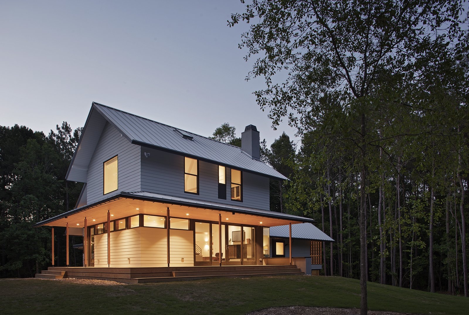 House exterior with a light-blue and a white level