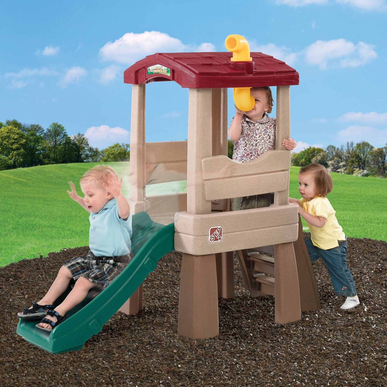 Indoor/Outdoor Treehouse Slide