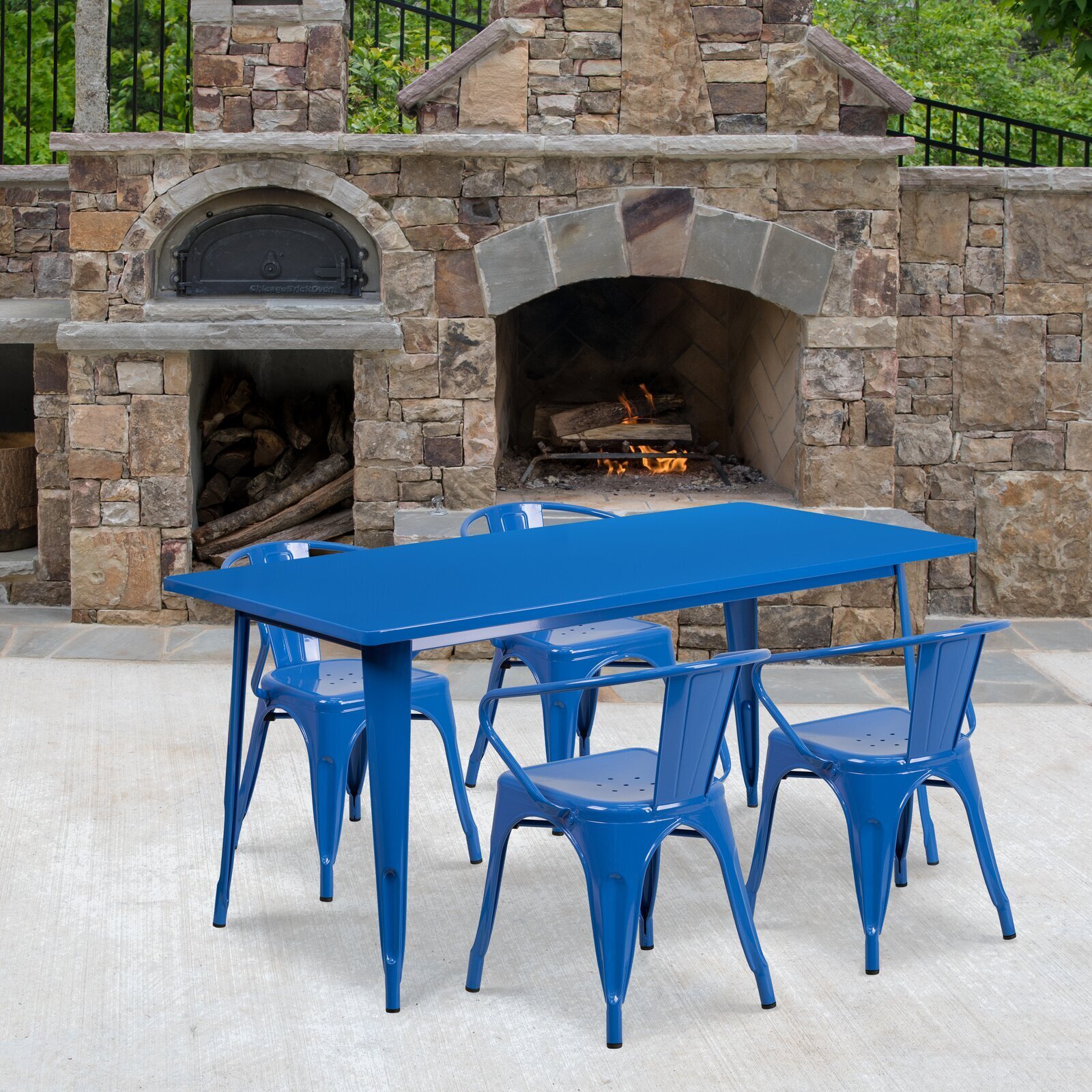 Indoor/Outdoor Wrought Iron Table and Chairs