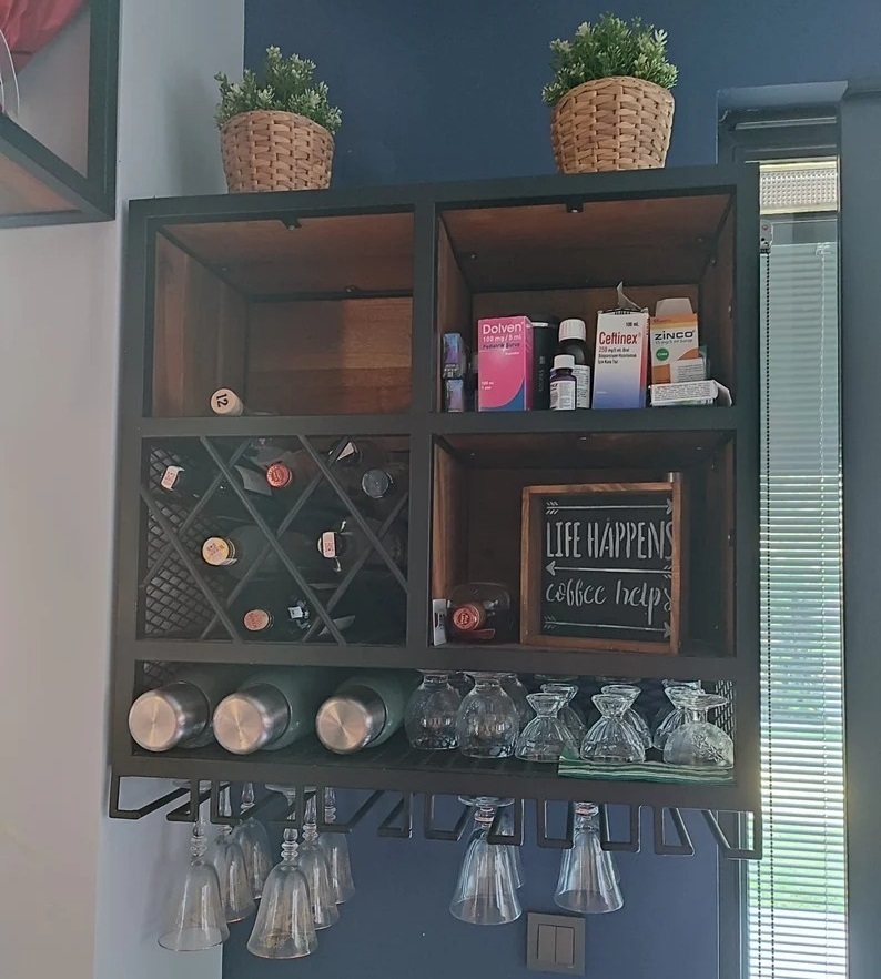 Industrial Cube Liquor Cabinet
