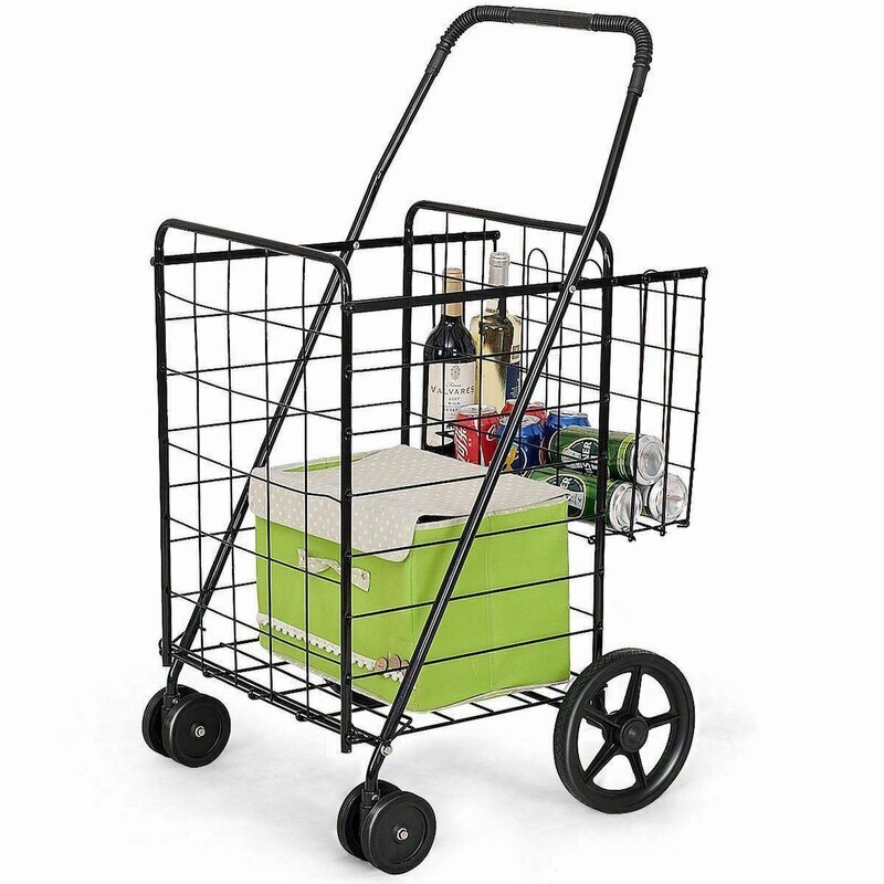 Industrial Metal Tote Cart with Wheels