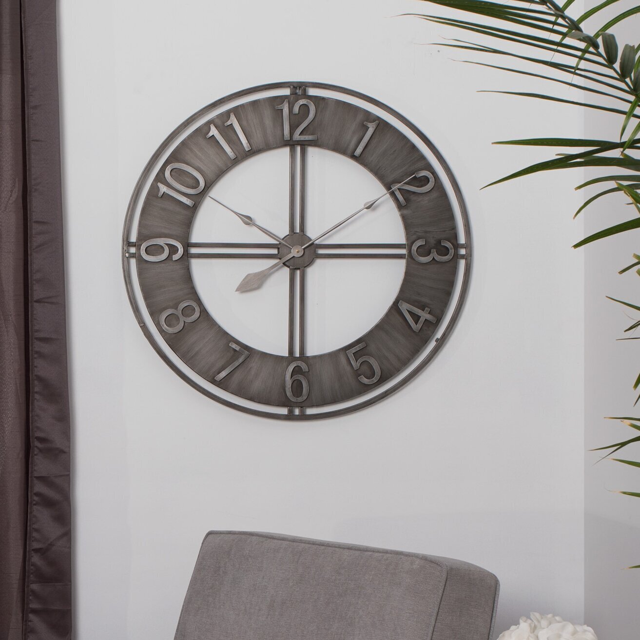 Industrial Stainless Steel Kitchen Clock