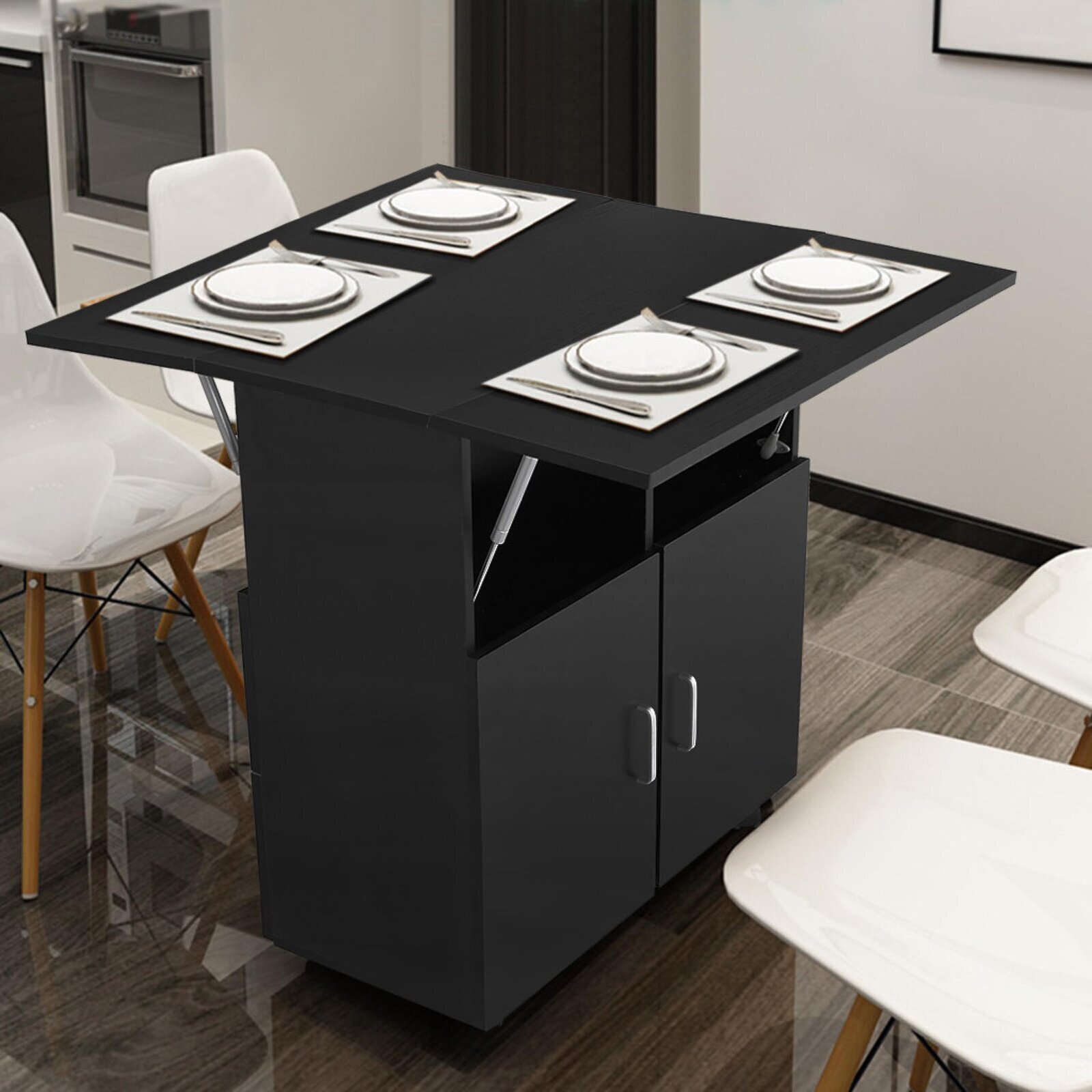 Industrial Style Drop Leaf Work Table