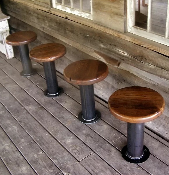 Industrial Style Floor Mounted Bar Stools