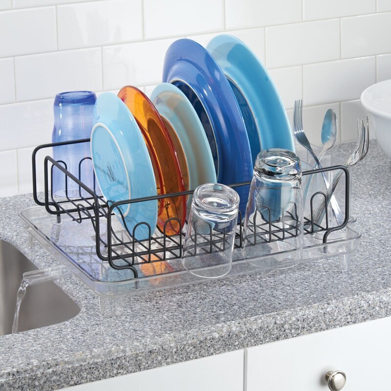 Iron Dish Rack with Drain Tray