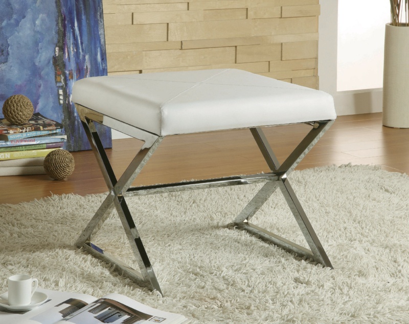 Bathroom Vanity Accent Stool with Trestle Base