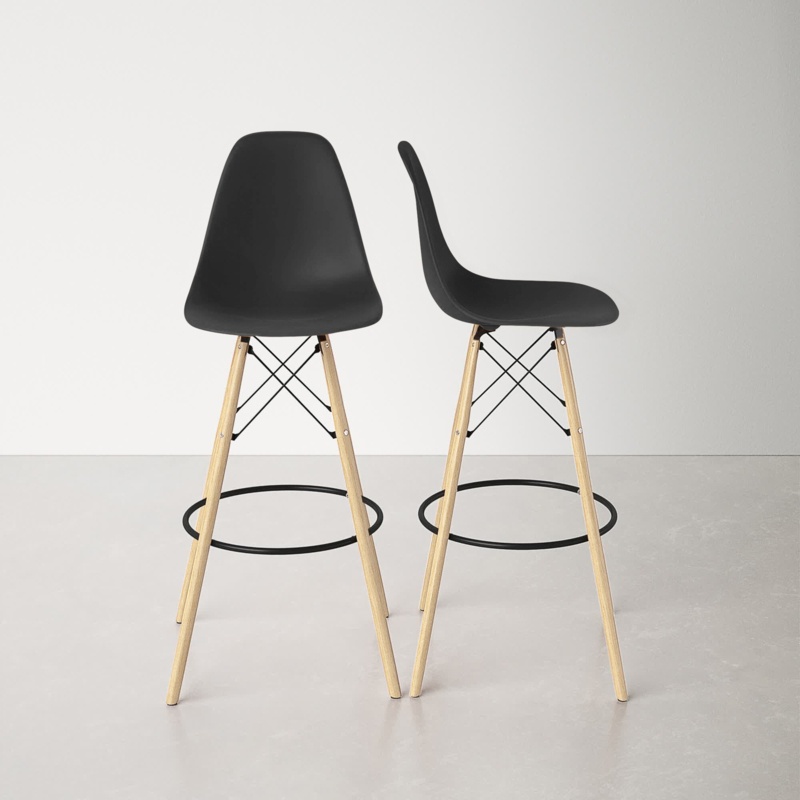 Mid-Century Modern Stools with Eiffel Legs (Pair)