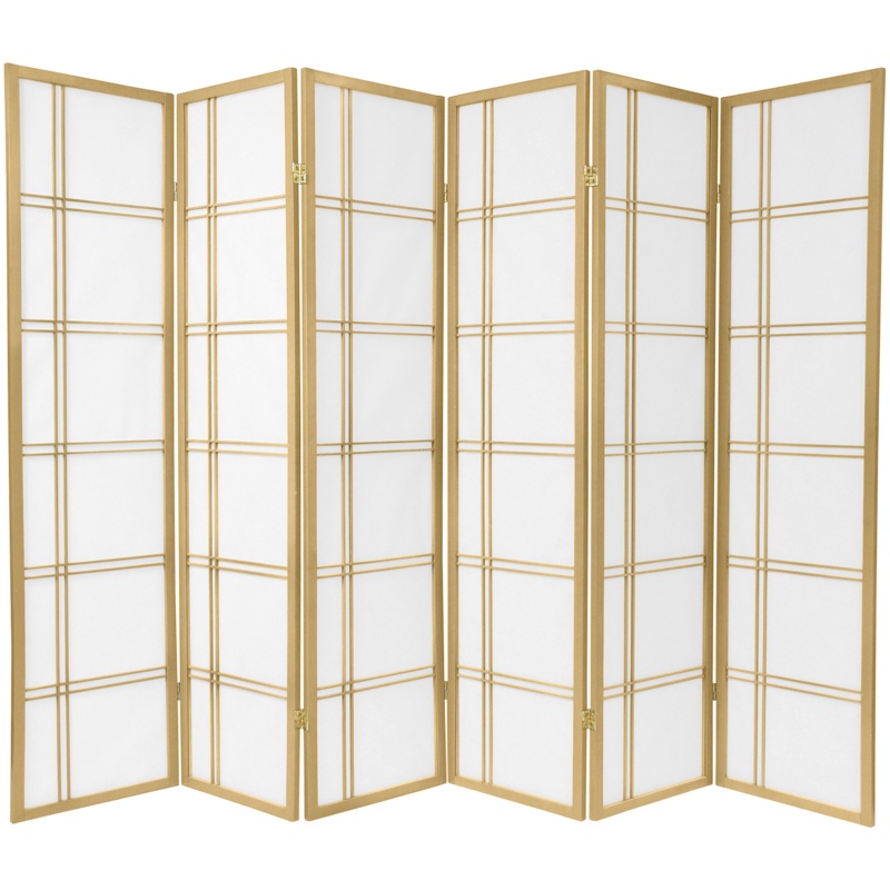 Keitez 103.5'' W x 70'' H 6 - Panel Solid Wood Folding Room Divider