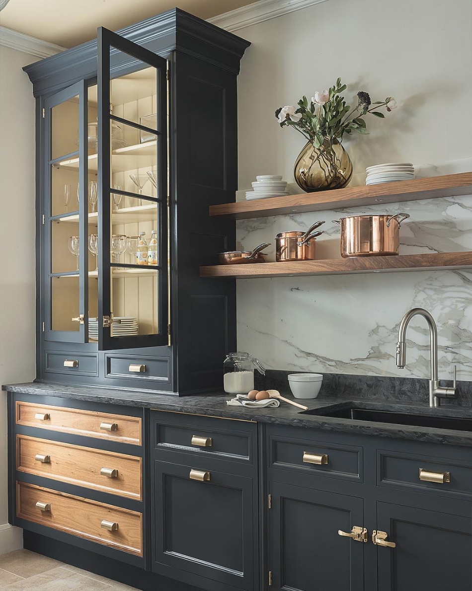 Kitchen With Antique Sideboard Cabinet Furniture