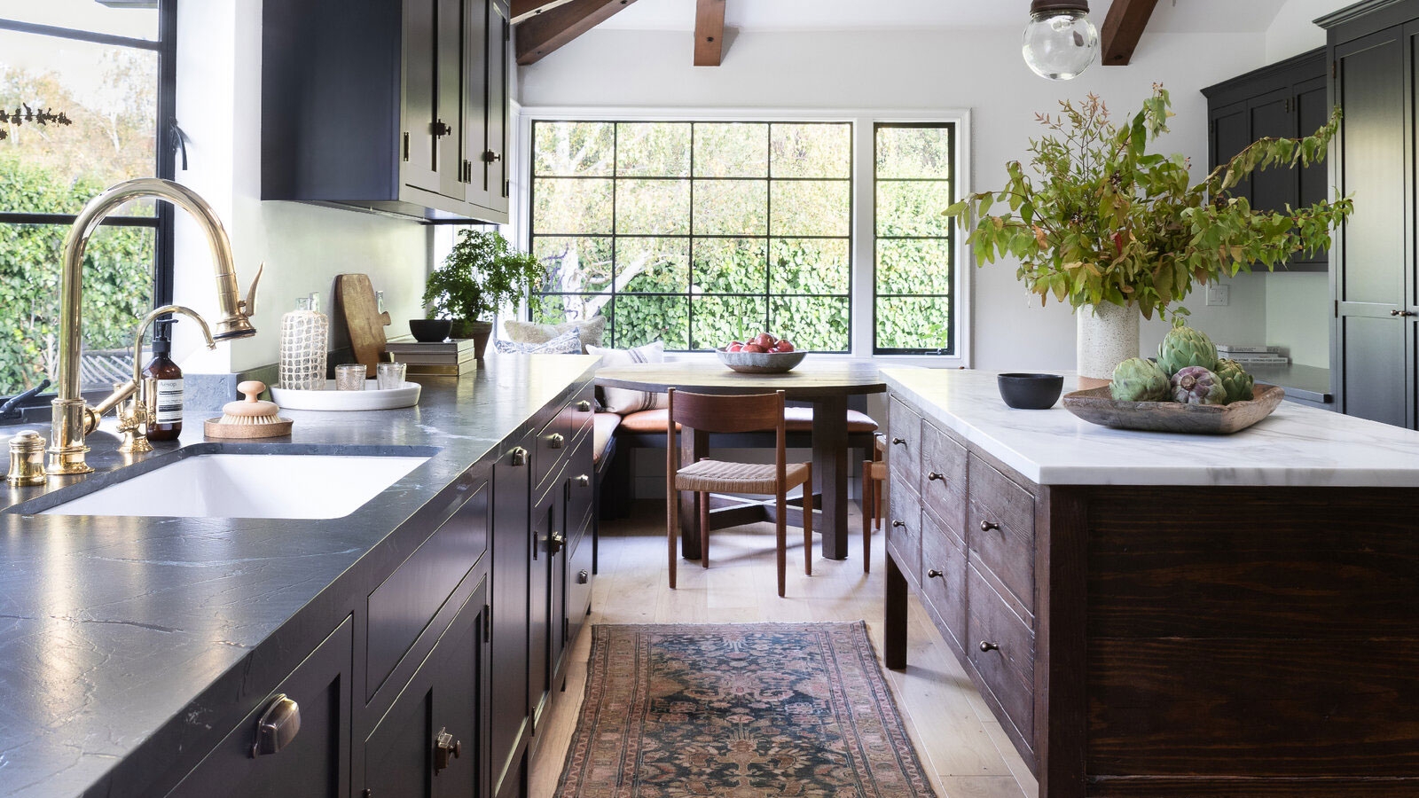 Kitchen With Various Design Elements Shown