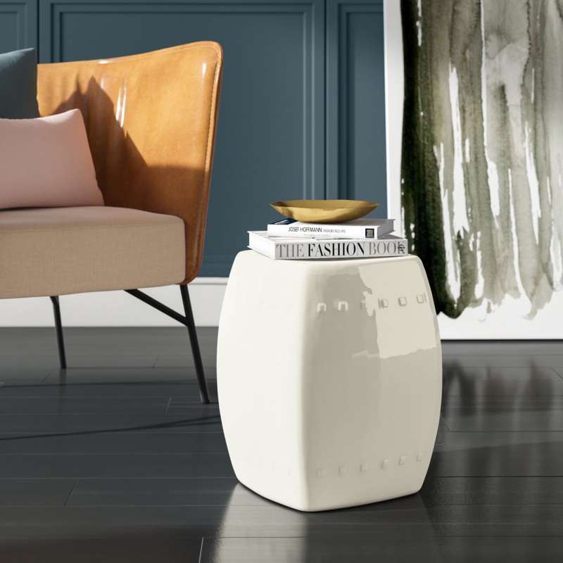 Ceramic Nailhead Garden Stool