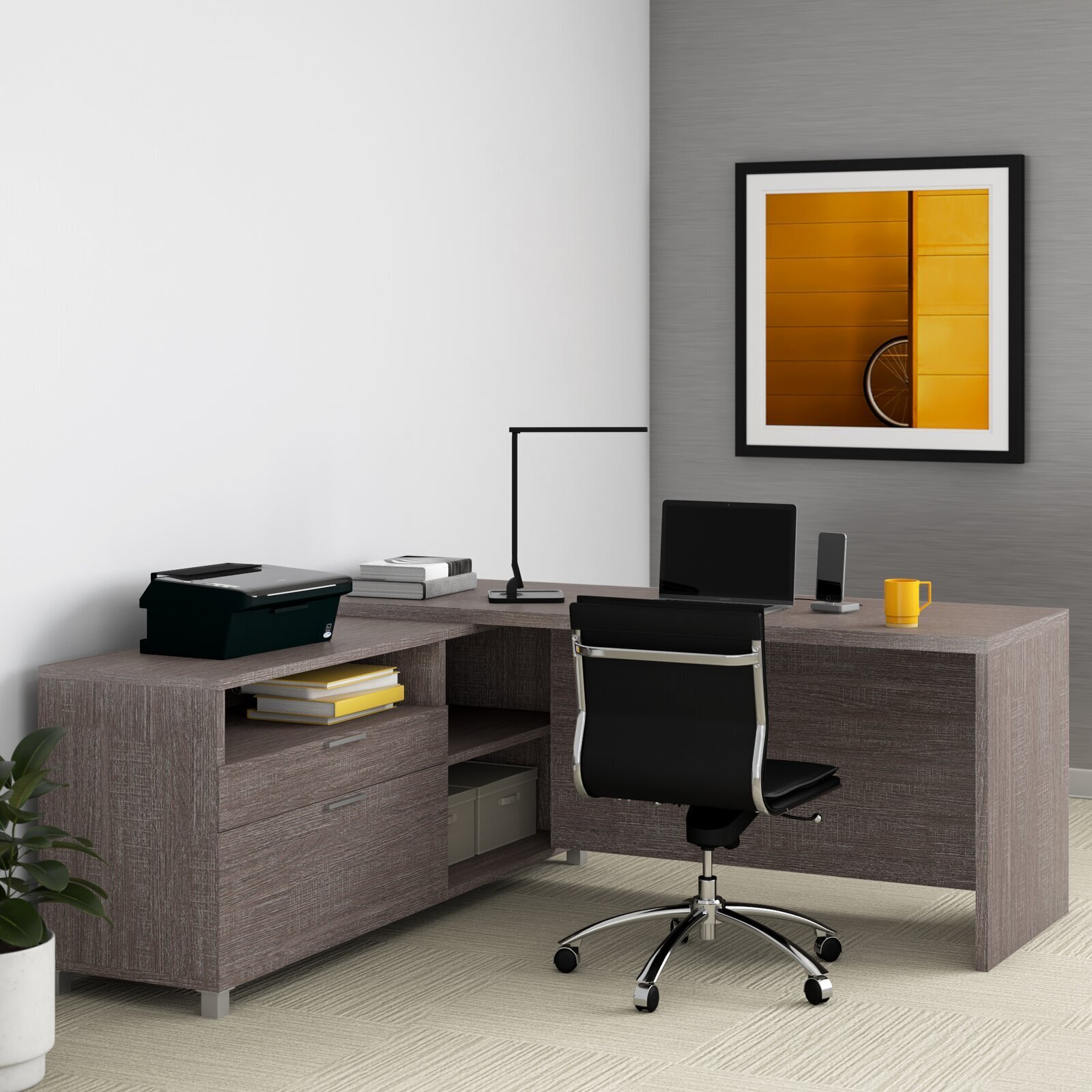 L Shaped Large Executive Desk