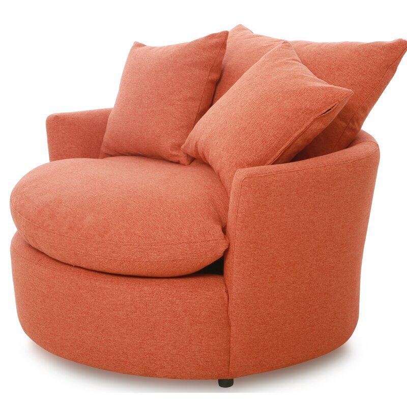 Large Contemporary Swivel Barrel Chair
