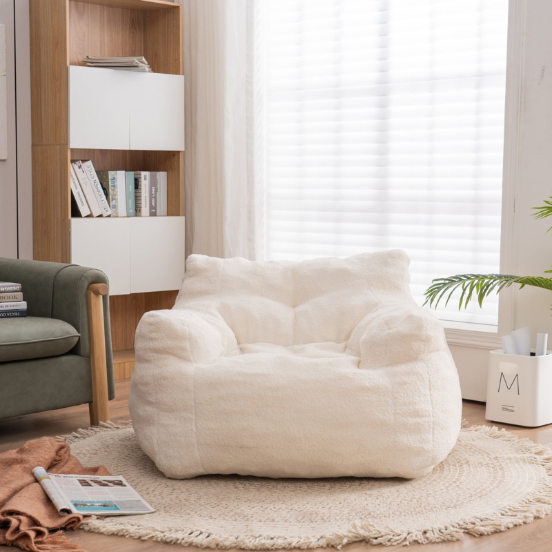 Large Faux Fur Bean Bag Chair