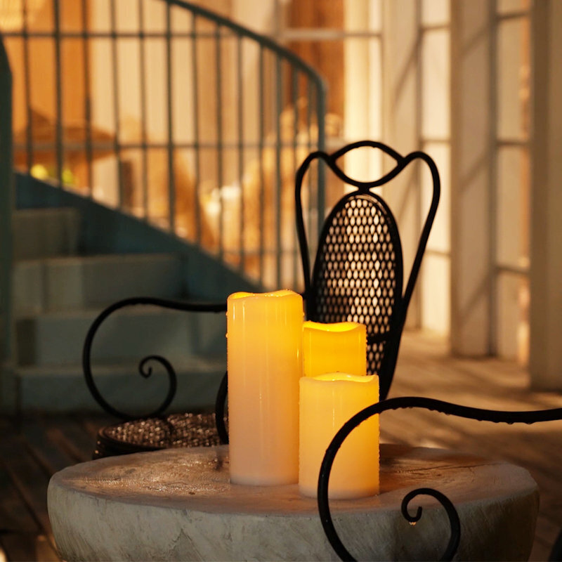 Large Flameless Pillar Candles