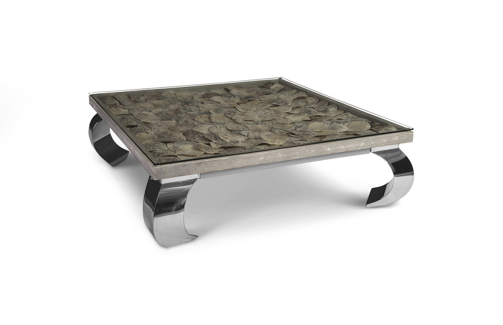 Large Glass Topped Coffee Table
