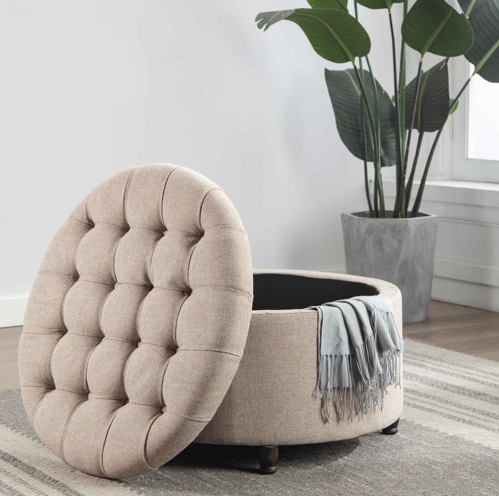 Large Quilted Ottoman 