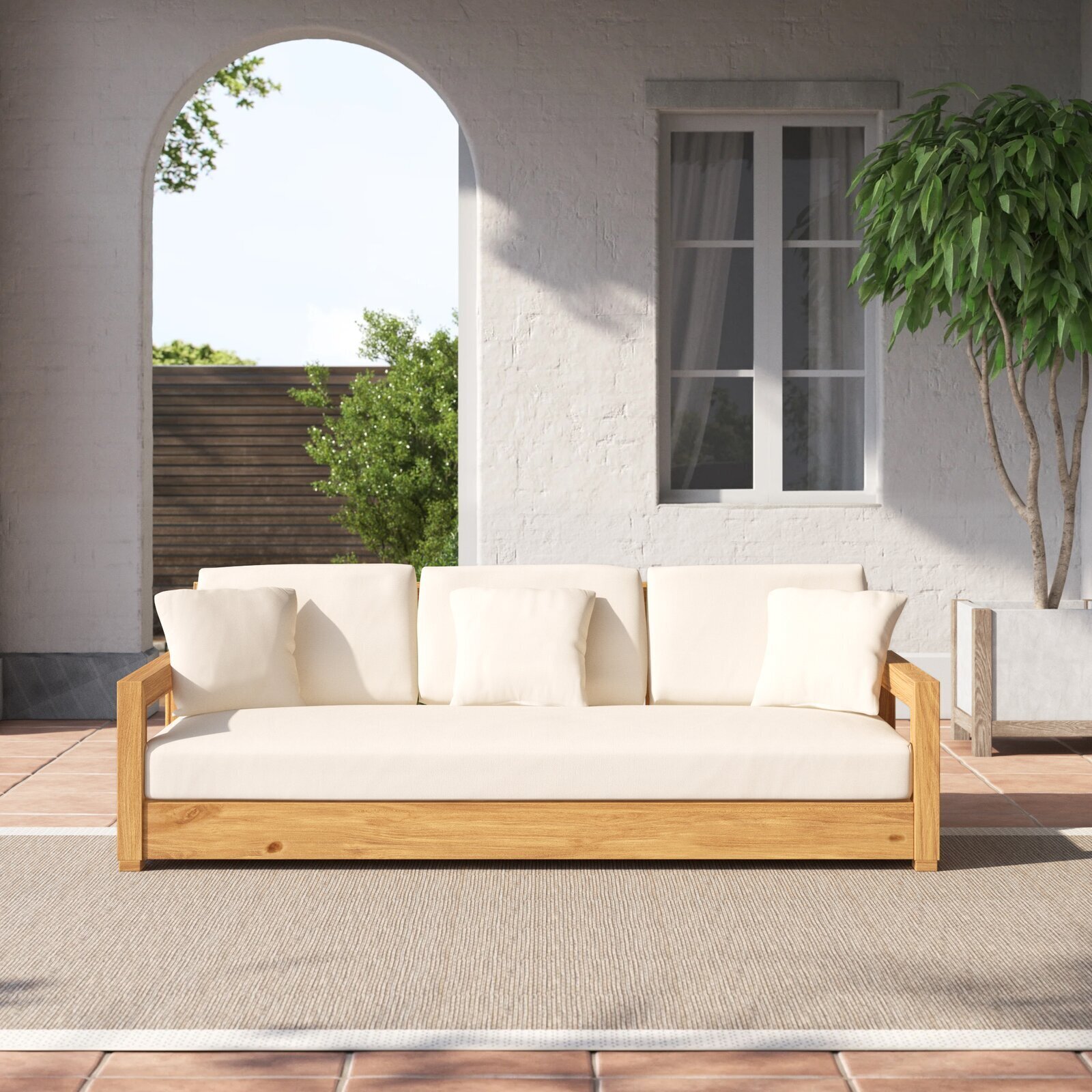 Large Scandinavian Teak Bedroom Sofa