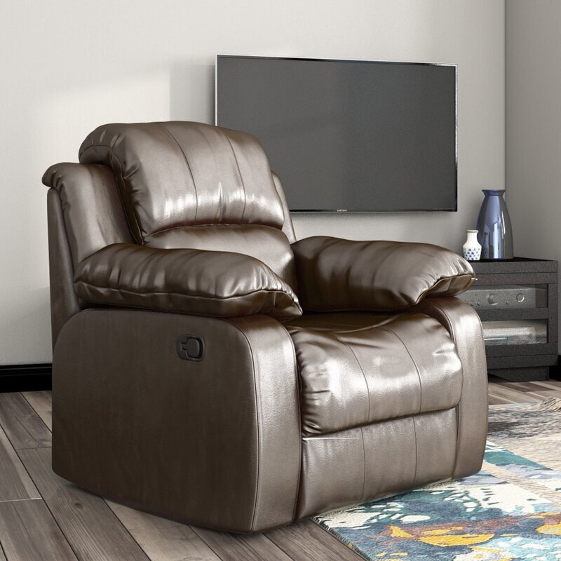 Large vegan leather recliner