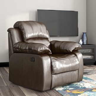 Large vegan leather recliner