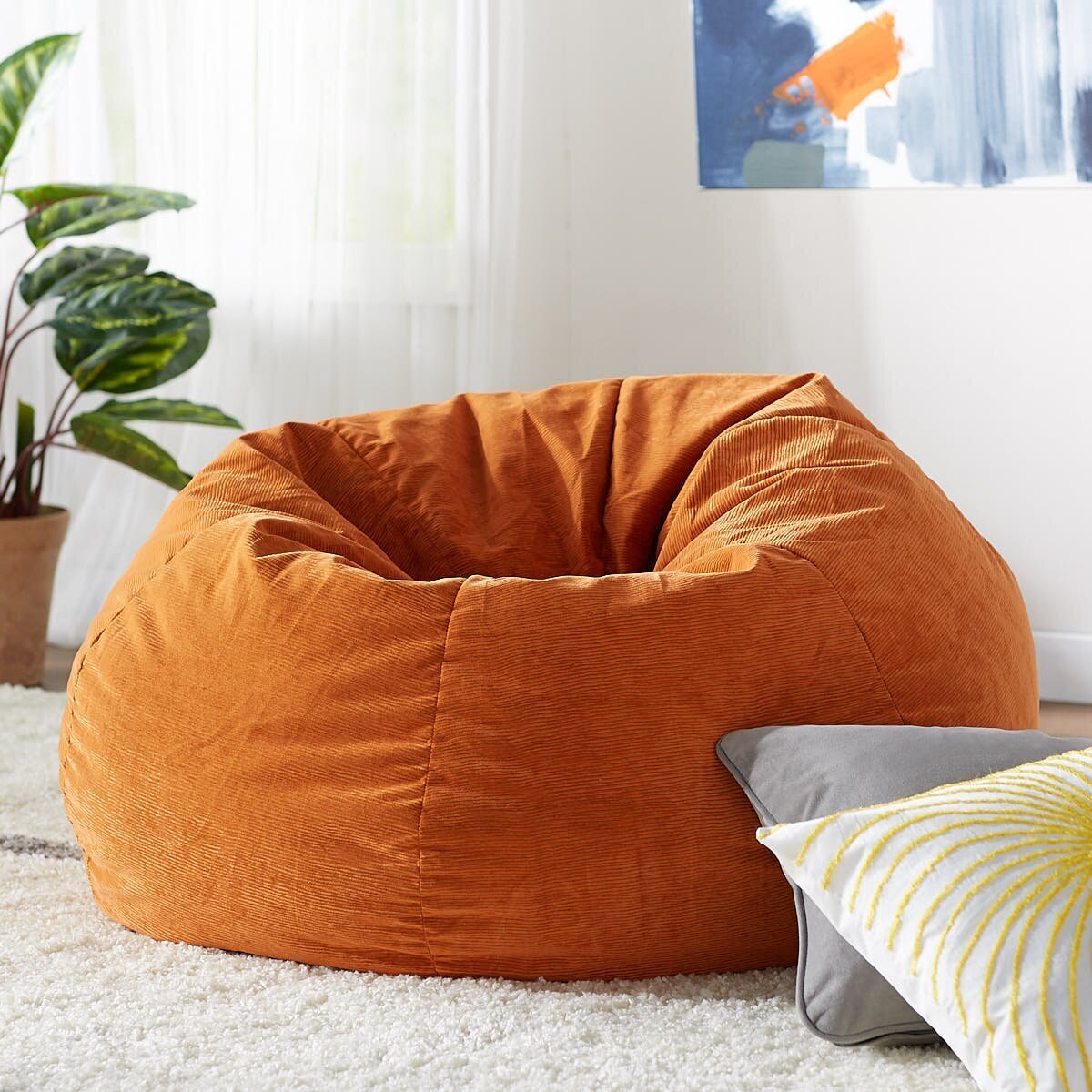 Large Velvet Bean Bag