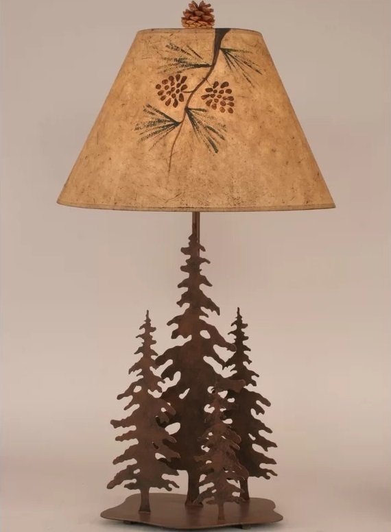 Laser Cut Rustic Iron Table Lamp 